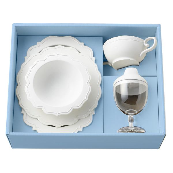 【ホワイト】フルセット(食器5点)の商品画像1