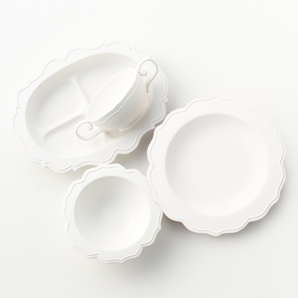 【未使用】レアーレ 100daysセット（食器４点) 公式直販】ベビー・子供用食器の「レアーレ（Reale）」 【ホワイト