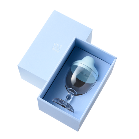 【ブルー】ワイングラス型カップ